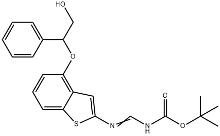 (E)-tert-butyl aMino(4-(2-hydroxy-1-phenylethoxy)benzo[b]thiophen-2-yl)MethylenecarbaMate Struktur