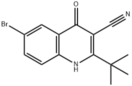 6-Bromo-2-tert-butyl-4-oxo-1,4-dihydroquinoline-3-carbonitrile Struktur