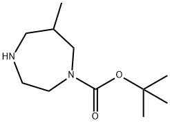 6-Methyl-[1,4]diazepane-1-carboxylic acid tert-butyl ester Struktur