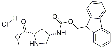 (2S,4S)-4-FMoc-aMino Pyrrolidine-2-carboxylic acid Methylester-HCl Struktur