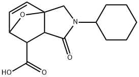 3-cyclohexyl-4-oxo-10-oxa-3-azatricyclo[5.2.1.0~1,5~]dec-8-ene-6-carboxylic acid(SALTDATA: FREE) Struktur