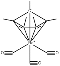 PENTAMETHYLCYCLOPENTADIENYLRHENIUM TRICARBONYL Struktur