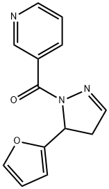 1H-Pyrazole, 4,5-dihydro-5-(2-furanyl)-1-(3-pyridinylcarbonyl)- Struktur