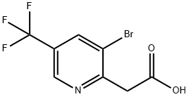 3-Bromo-5-(trifluoromethyl)pyridine-2-acetic acid Struktur