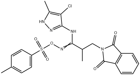 N-[3-(4-Chloro-3-methyl-1H-pyrazol-5-ylamino)-2-methyl-3-[(4-methylphenylsulfonyl)oxyimino]propyl]phthalimide Struktur