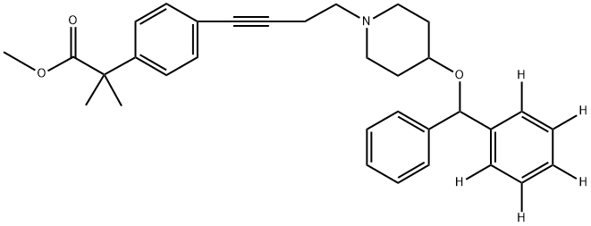 4-[4-[4-(Diphenylmethoxy-d5)-1-piperidinyl]-1-butyne]-α,α-dimethyl-benzeneacetic Acid Methyl Ester Struktur