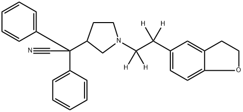 1-[2-(2,3-Dihydro-5-benzofuranyl)ethyl-d4]-α,α-diphenyl-3-pyrrolidineacetonitrile Struktur