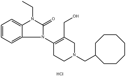 1-(1-(cyclooctylMethyl)-5-(hydroxyMethyl)-1,2,3,6-tetrahydropyridin-4-yl)-3-ethyl-1H-benzo[d]iMidazol-2(3H)-one hydrochloride Struktur