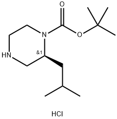 (S)-1-N-BOC-2-ISOBUTYLPIPERAZINE-HCl Struktur