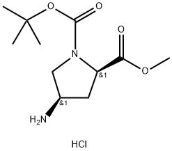 (2R,4R)-4-AMINO-1-BOC-PYRROLIDINE-2-CARBOXYLIC ACID METHYL ESTER-HCl Struktur