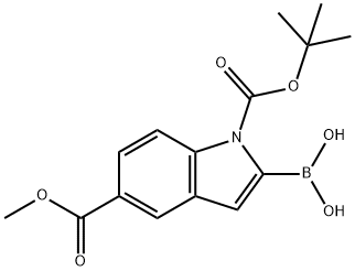 1-BOC-5-(methoxycarbonyl)indole-2-boronic acid Struktur