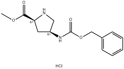 (2S,4S)-4-CBZ-aMino Pyrrolidine-2-carboxylic acid Methylester-2HCl Struktur