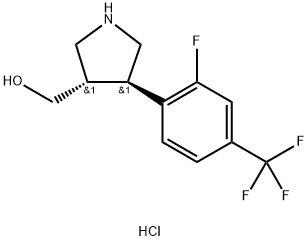 {(3S,4R)-4-[2-fluoro-4-(trifluoromethyl)phenyl]pyrrolidin-3-yl}methanol hydrochloride Struktur