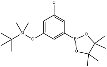 tert-Butyl(3-chloro-5-(4,4,5,5-tetramethyl-1,3,2-dioxaborolan-2-yl)phenoxy)dimethylsilane Struktur