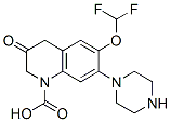 6-difluoromethoxy-7-piperazinyl-3-quinolonecarboxylic acid Struktur