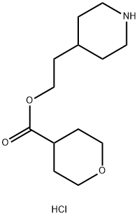 2-(4-Piperidinyl)ethyl tetrahydro-2H-pyran-4-carboxylate hydrochloride Struktur