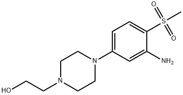 2-{4-[3-Amino-4-(methylsulfonyl)phenyl]-1-piperazinyl}-1-ethanol Struktur