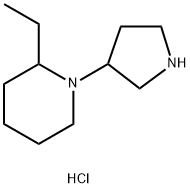 2-Ethyl-1-(3-pyrrolidinyl)piperidinedihydrochloride Struktur