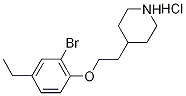 2-Bromo-4-ethylphenyl 2-(4-piperidinyl)ethyl-ether hydrochloride Struktur