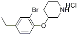 3-(2-Bromo-4-ethylphenoxy)piperidine hydrochloride Struktur