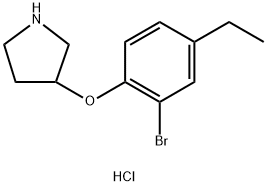 3-(2-Bromo-4-ethylphenoxy)pyrrolidinehydrochloride Struktur