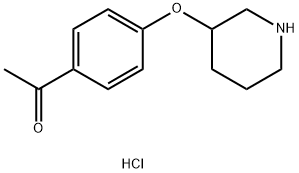 1-[4-(3-Piperidinyloxy)phenyl]-1-ethanonehydrochloride Struktur