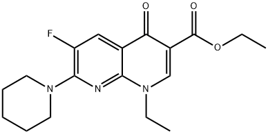 1-ETHYL-6-FLUORO-4-OXO-7-PIPERIDIN-1-YL-1,4-DIHYDRO-[1,8]NAPHTHYRIDINE-3-CARBOXYLIC ACID ETHYL ESTER Struktur