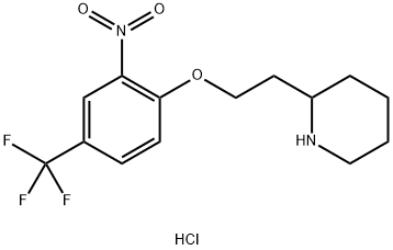 2-{2-[2-Nitro-4-(trifluoromethyl)phenoxy]-ethyl}piperidine hydrochloride Struktur