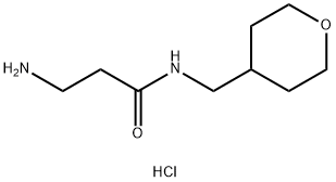 3-Amino-N-(tetrahydro-2H-pyran-4-ylmethyl)-propanamide hydrochloride Struktur