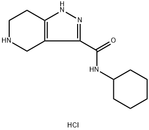 N-Cyclohexyl-4,5,6,7-tetrahydro-1H-pyrazolo[4,3-c]pyridine-3-carboxamide hydrochloride Struktur