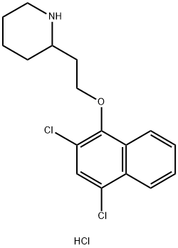 2-{2-[(2,4-Dichloro-1-naphthyl)oxy]-ethyl}piperidine hydrochloride Struktur