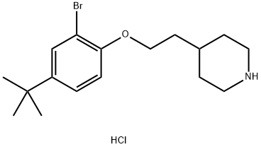 4-{2-[2-Bromo-4-(tert-butyl)phenoxy]-ethyl}piperidine hydrochloride Struktur