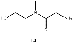 2-Amino-N-(2-hydroxyethyl)-N-methylacetamidehydrochloride Struktur