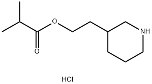 2-(3-Piperidinyl)ethyl 2-methylpropanoatehydrochloride Struktur