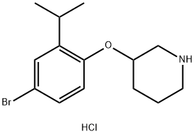 3-(4-Bromo-2-isopropylphenoxy)piperidinehydrochloride Struktur