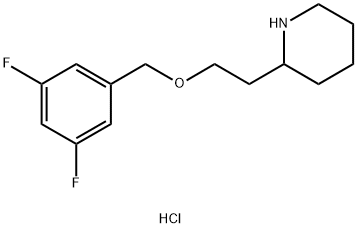 2-{2-[(3,5-Difluorobenzyl)oxy]ethyl}piperidinehydrochloride Struktur