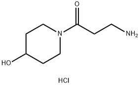 3-Amino-1-(4-hydroxy-1-piperidinyl)-1-propanonehydrochloride Struktur