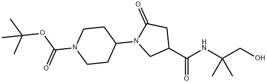 1-Piperidinecarboxylic acid, 4-[4-[[(2-hydroxy-1,1-diMethylethyl)aMino]carbonyl]-2-oxo-1-pyrrolidinyl]-, 1,1-diMethylethyl ester Struktur