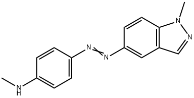 1-methyl-5-(4-methylaminophenylazo)indazole Struktur