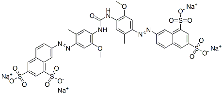 tetrasodium 7,7'-[carbonylbis[imino(5-methoxy-2-methyl-4,1-phenylene)azo]]bis(naphthalene-1,3-disulphonate)  Struktur