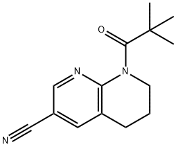 8-Pivaloyl-5,6,7,8-tetrahydro-1,8-naphthyridine-3-carbonitrile Struktur