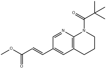 (E)-Methyl 3-(8-pivaloyl-5,6,7,8-tetrahydro-1,8-naphthyridin-3-yl)acrylate Struktur