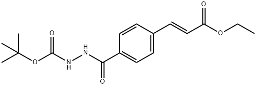 (E)-tert-butyl 2-(4-(3-ethoxy-3-oxoprop-1-en-1-yl)benzoyl)hydrazinecarboxylate Struktur