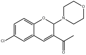 1-(6-Chloro-2-(4-morpholinyl)-2H-benzopyran-3-yl)ethanone Struktur