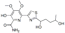 6-[2-(1,4-Dihydroxypentyl)-4-thiazolyl]-3-hydroxy-4,5-dimethoxy-2-pyridinecarboxamide Struktur