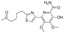 3-Hydroxy-4,5-dimethoxy-6-[2-(5-oxohexyl)-4-thiazolyl]-2-pyridinecarboxamide Struktur