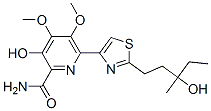 (+)-3-Hydroxy-6-[2-(3-hydroxy-3-methylpentyl)-4-thiazolyl]-4,5-dimethoxy-2-pyridinecarboxamide Struktur