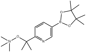 5-(4,4,5,5-tetramethyl-1,3,2-dioxaborolan-2-yl)-2-(2-(trimethylsilyloxy)propan-2-yl)pyridine Struktur