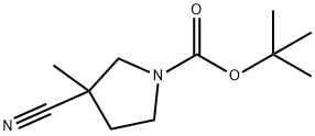 tert-butyl 3-cyano-3-methylpyrrolidine-1-carboxylate Struktur