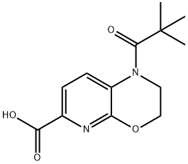 1-Pivaloyl-2,3-dihydro-1H-pyrido[2,3-b][1,4]-oxazine-6-carboxylic acid Struktur